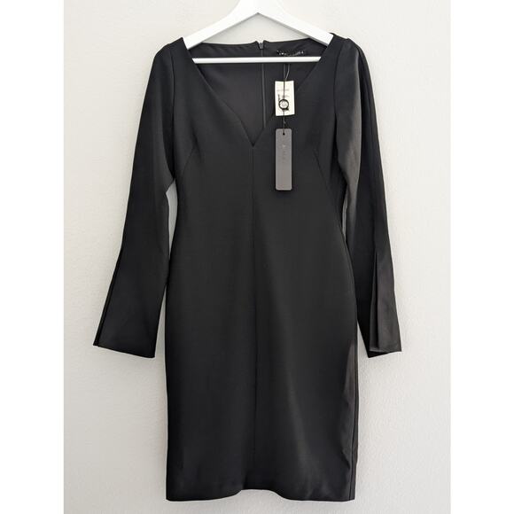 NWT Black Halo Maxwell Sheath Mini Dress Black Sz 4 Small Elegant Cocktail Party - Picture 2 of 6